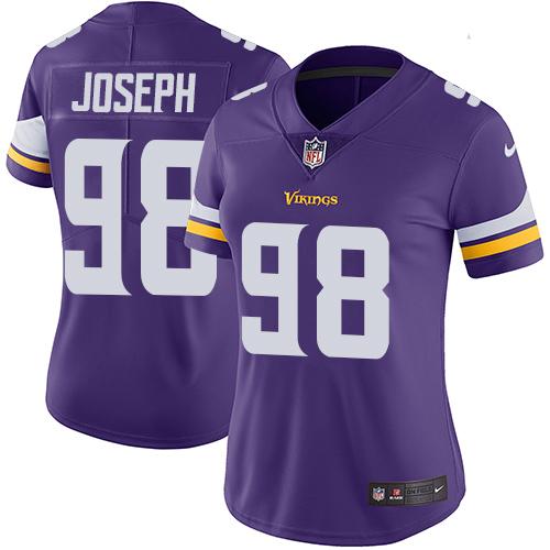 Women 2019 Minnesota Vikings 98 Linval Joseph purple Nike Vapor Untouchable Limited NFL Jersey